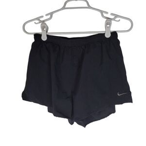 Nike Dri-Fit Elastic Waist Drawstring Lined Pull-on Running Shorts Black Medium